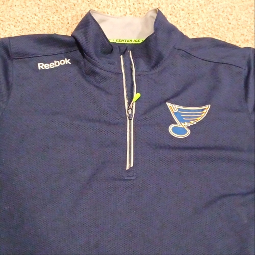 Reebok Mens NHL Blues Quarter-Zip Pullover By Reebok Size XL